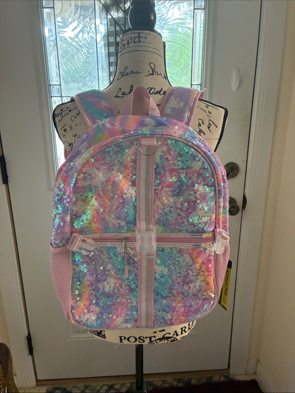 Sparkling Pink Sequin Kids Unicorn Backpack - Shimmer Finish